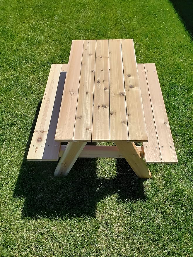 "Generic" Kids Picnic Table Made from Cedar Lumber (Dark Brown)
