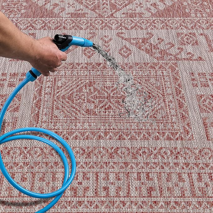 Keen Home Design Terrace Outdoor Area Rug - 4x6 Washable Indoor/Outdoor Rug for Patio, Kitchen, Balcony, Beach, Garden, Deck and Porch, Size: 3'10"x5'7"