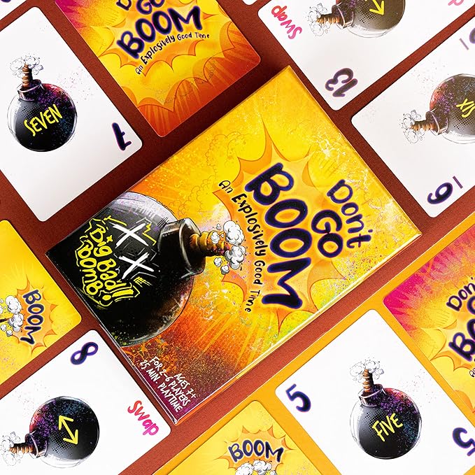 Inspiration Play Don’t Go Boom Family Card Game - Simple and Fun Card Game for Kids and Adults (2-6 Players)