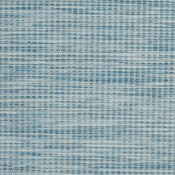 Nourison Positano Aqua 2' x 6' Area Rug Easy Clean, Non Shedding, Bed Room, Living Room, Dining Room, Kitchen (6' Runner)