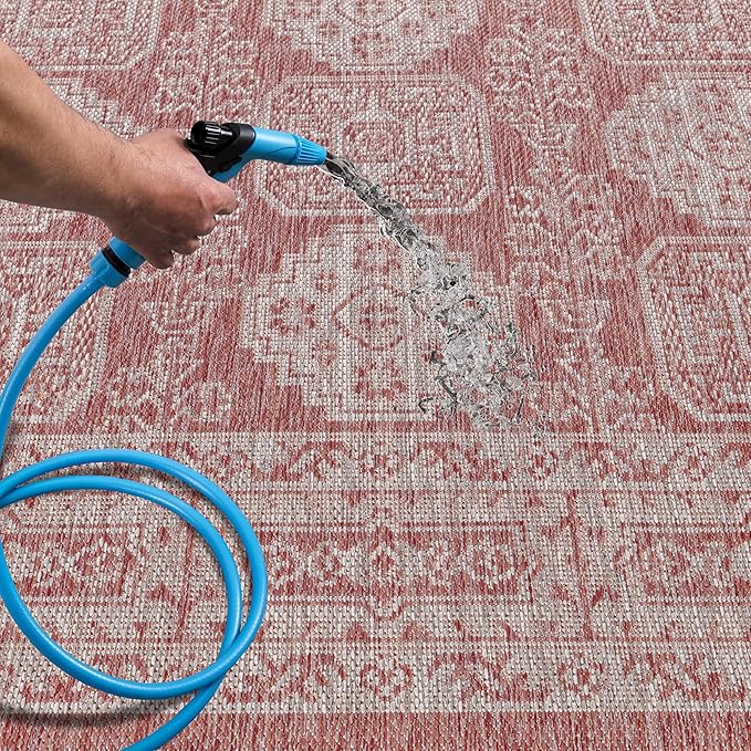 Keen Home Design Terrace Outdoor Area Rug - 4x6 Washable Indoor/Outdoor Rug for Patio, Kitchen, Balcony, Beach, Garden, Deck and Porch, Size: 3'10"x5'7"