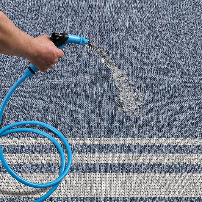 Keen Home Design Terrace Outdoor Area Rug - 5x8 Washable Indoor/Outdoor Rug for Patio, Kitchen, Balcony, Beach, Garden, Deck and Porch, Size: 5'3"x7'7"