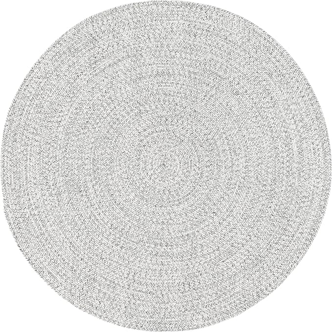 nuLOOM Oval 3' x 5' Solid Hand Braided Indoor/Outdoor Area Rug, Pet-Friendly, High Traffic, Weather Resistant, for Patio, Balcony, Bedroom, Living, Dining Room, Wynn Ivory