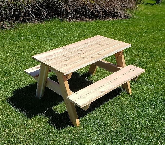 "Generic" Kids Picnic Table Made from Cedar Lumber (White)