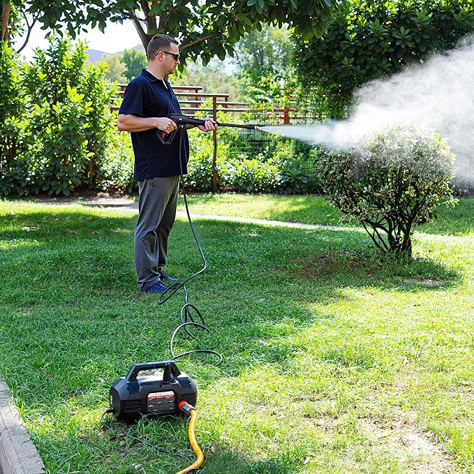 SENIX 13 Amp Electric Pressure Washer - 2100 PSI MAX, 1.2 GPM, Compact with Foam Cannon, Spray Gun, 20-ft Hose, Turbo Nozzle, and 15° Spray Nozzles - Perfect for Cars and Driveways