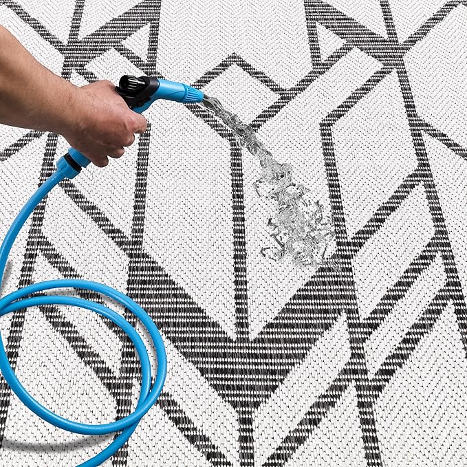 Keen Home Design Terrace Outdoor Round Rug - 5ft Round Washable Indoor/Outdoor Rug for Patio, Kitchen, Balcony, Beach, Garden, Deck and Porch, Size: 5'3" Round