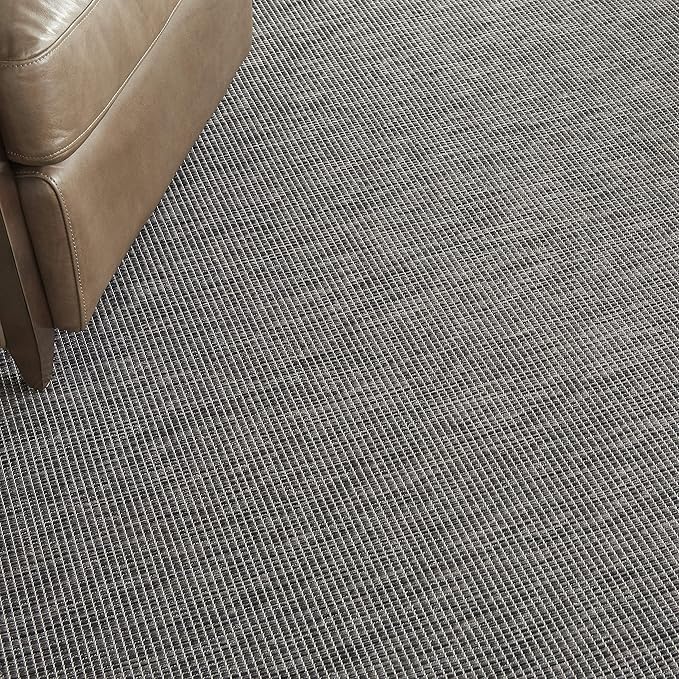 Nourison Home Positano Charcoal 8' x 10' Area Rug, Modern, Solid, Indoor/Outdoor, Easy Cleaning, Non Shedding, Bed Room, Living Room, Deck, Backyard