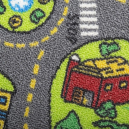 Kids Carpet Playmat Rug City Life Great for Playing with Cars and Toys - Play Learn and Have Fun Safely - Kids Baby Children Educational Road Traffic Play Mat for Bedroom Play Room Game Safe Area